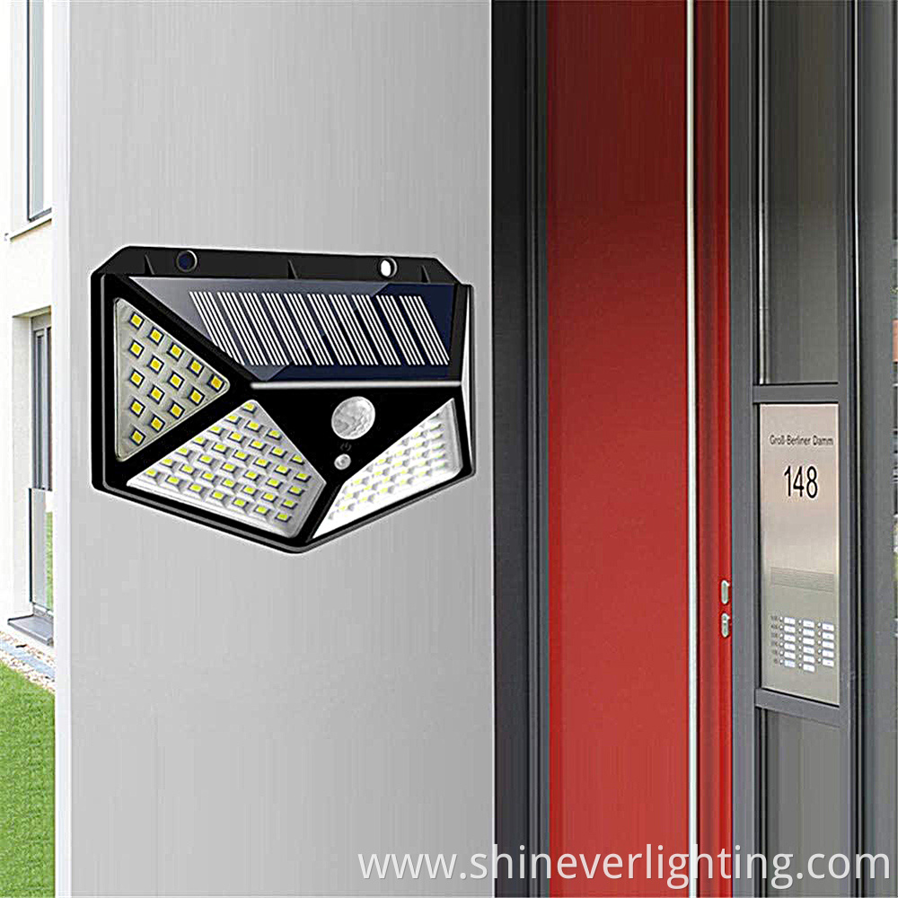 Bright outdoor LED solar light with PIR motion sensor